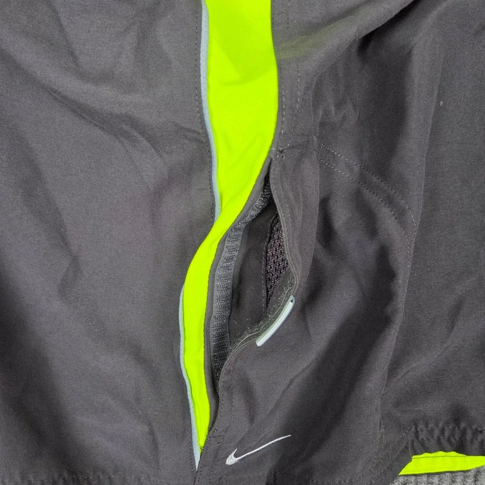 Nike Mens Swim Trunks XXL Tall Gray Neon Volt Yellow Mesh Lined‎ Board Shorts